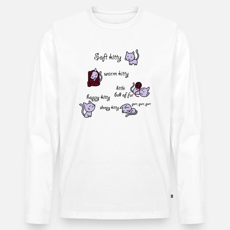 Soft Kitty - Männer Premium Bio Langarmshirt - Weiß