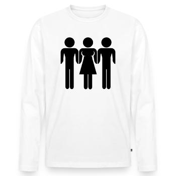 Two Man - T-shirt manches longues Premium bio Homme - blanc - Devant - Nico (187cm)