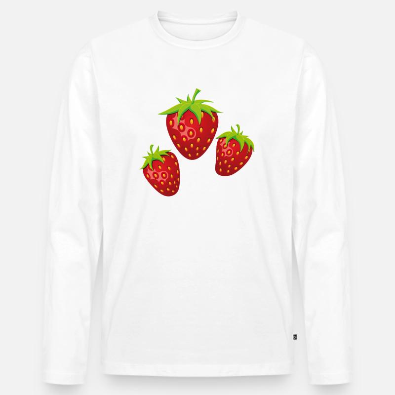 3fraises - Männer Premium Bio Langarmshirt - Weiß