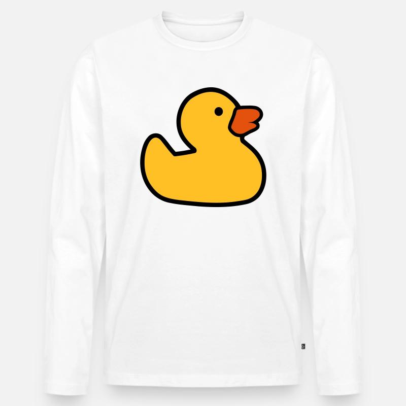 Ente - Männer Premium Bio Langarmshirt - Weiß