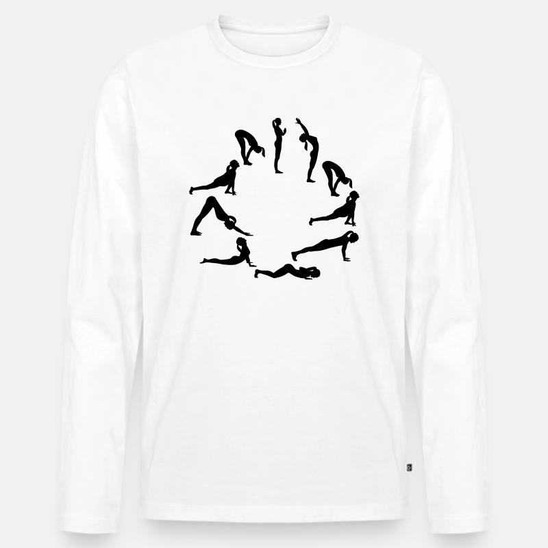 Yoga - Männer Premium Bio Langarmshirt - Weiß