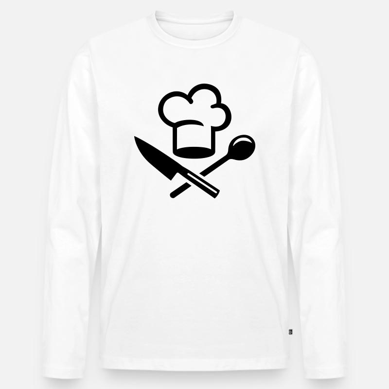 Koch - Männer Premium Bio Langarmshirt - Weiß