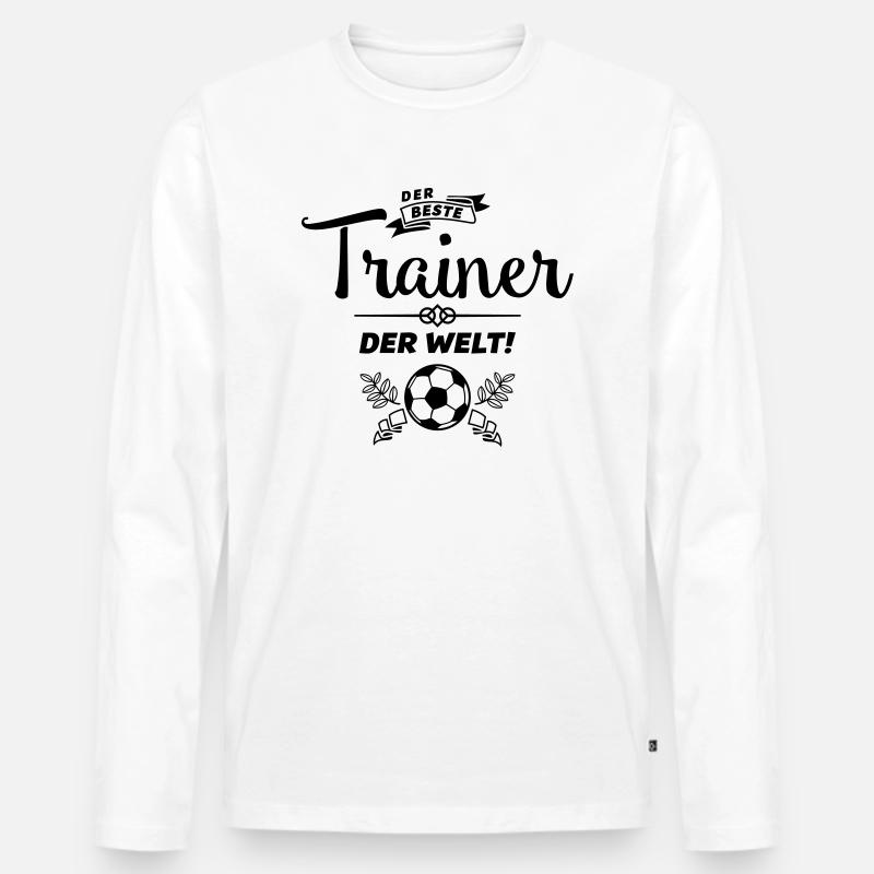 trainer der beste - Männer Premium Bio Langarmshirt - Weiß