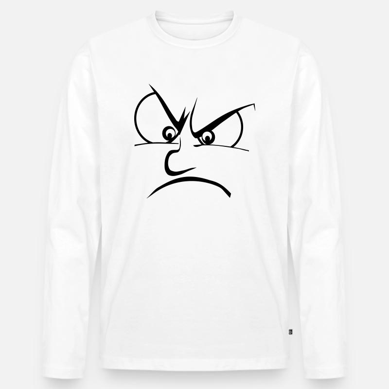 Wut / Zorn / Frust - Männer Premium Bio Langarmshirt - Weiß