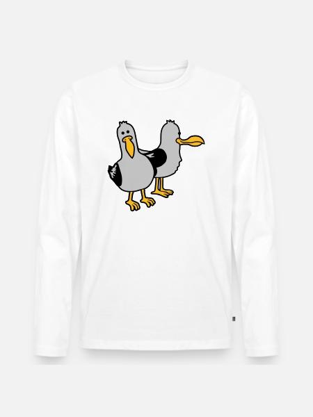 Gang 2 funny seagulls - Men's Premium Organic Long Sleeve Shirt - white
