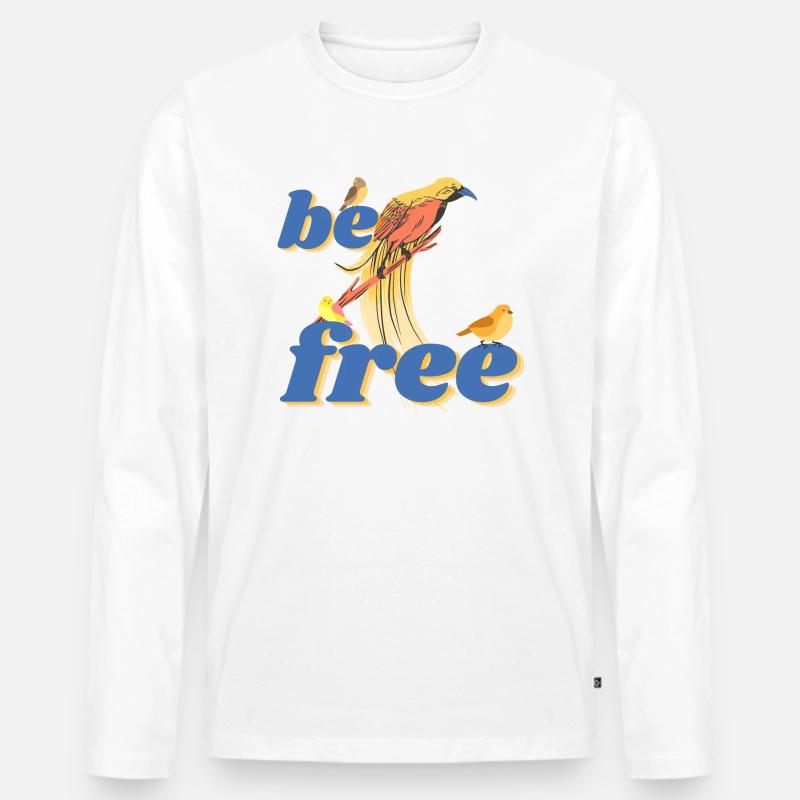 be free - Männer Premium Bio Langarmshirt - Weiß