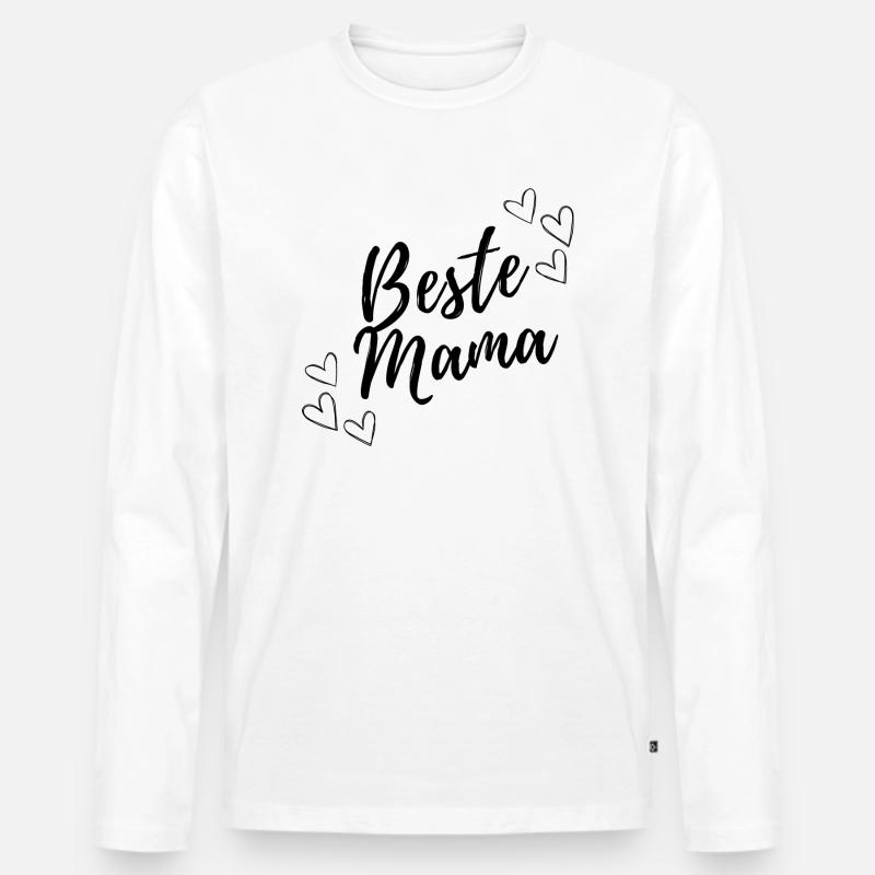 Beste Mama - Männer Premium Bio Langarmshirt - Weiß