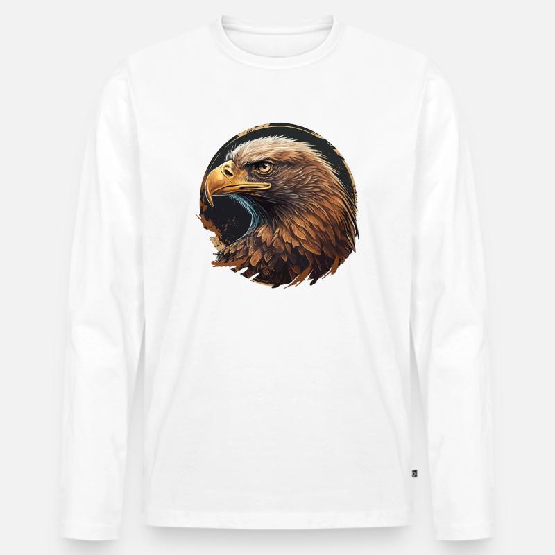 Adler - Männer Premium Bio Langarmshirt - Weiß