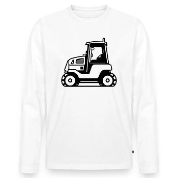 bulldozer - T-shirt manches longues Premium bio Homme - blanc - Devant - Nico (187cm)