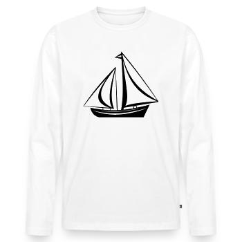 Sailing ship - Men's Premium Organic Long Sleeve Shirt - white - Front - Nico (187cm)