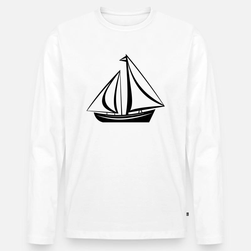 Segelschiff - Männer Premium Bio Langarmshirt - Weiß