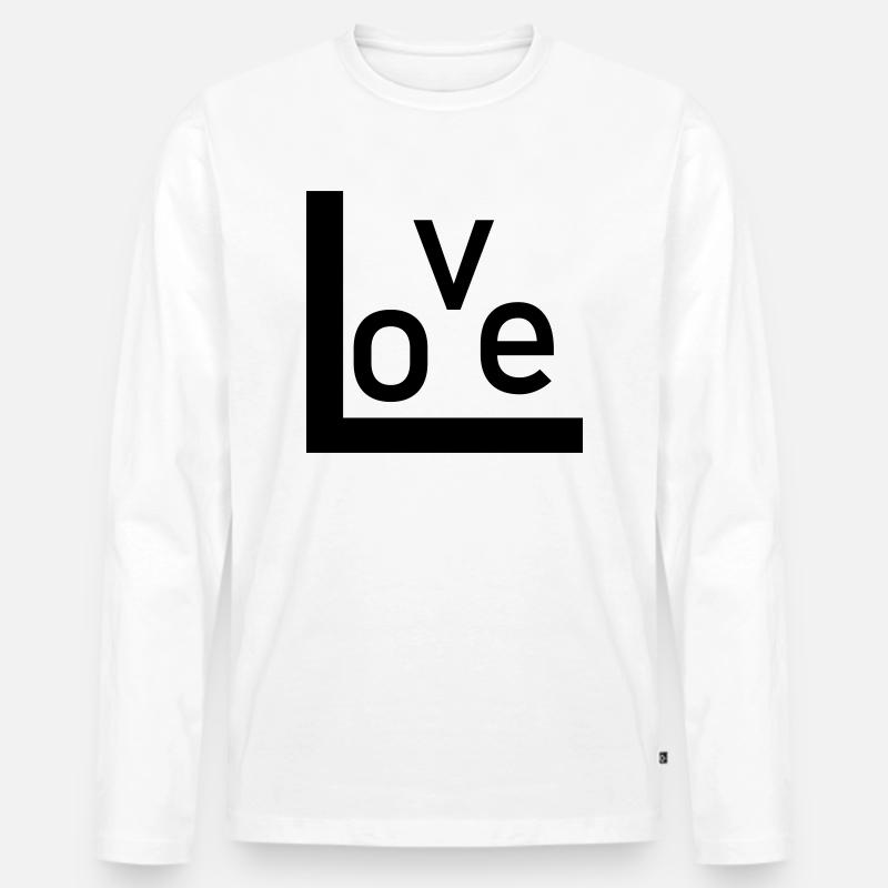 Love - Männer Premium Bio Langarmshirt - Weiß