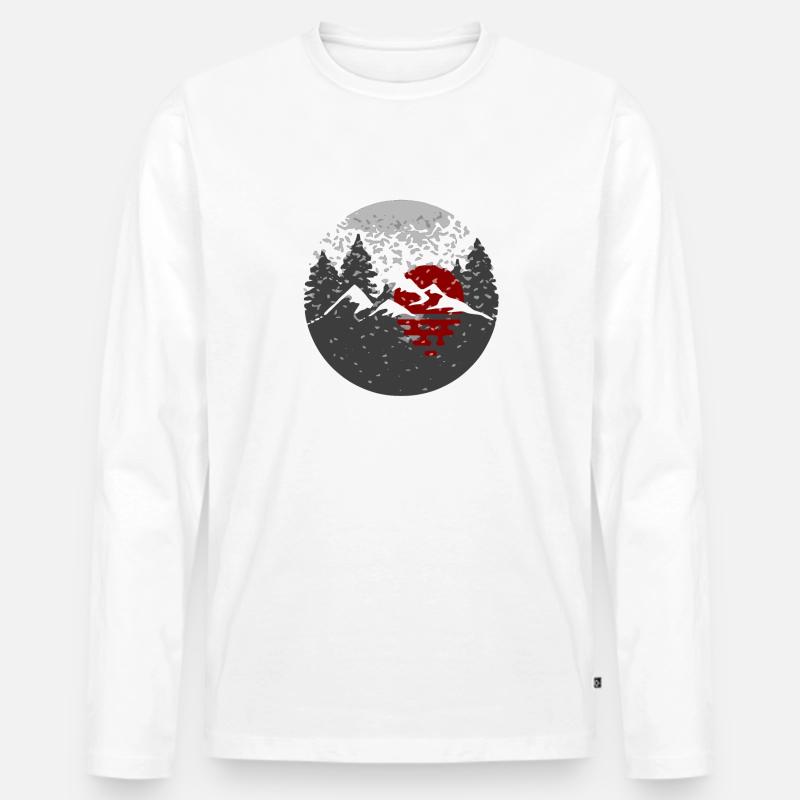 Kodamaen Bonsai Logo - Männer Premium Bio Langarmshirt - Weiß