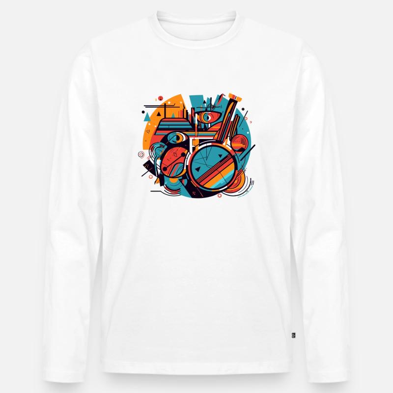 Drums Schlagzeug - Männer Premium Bio Langarmshirt - Weiß