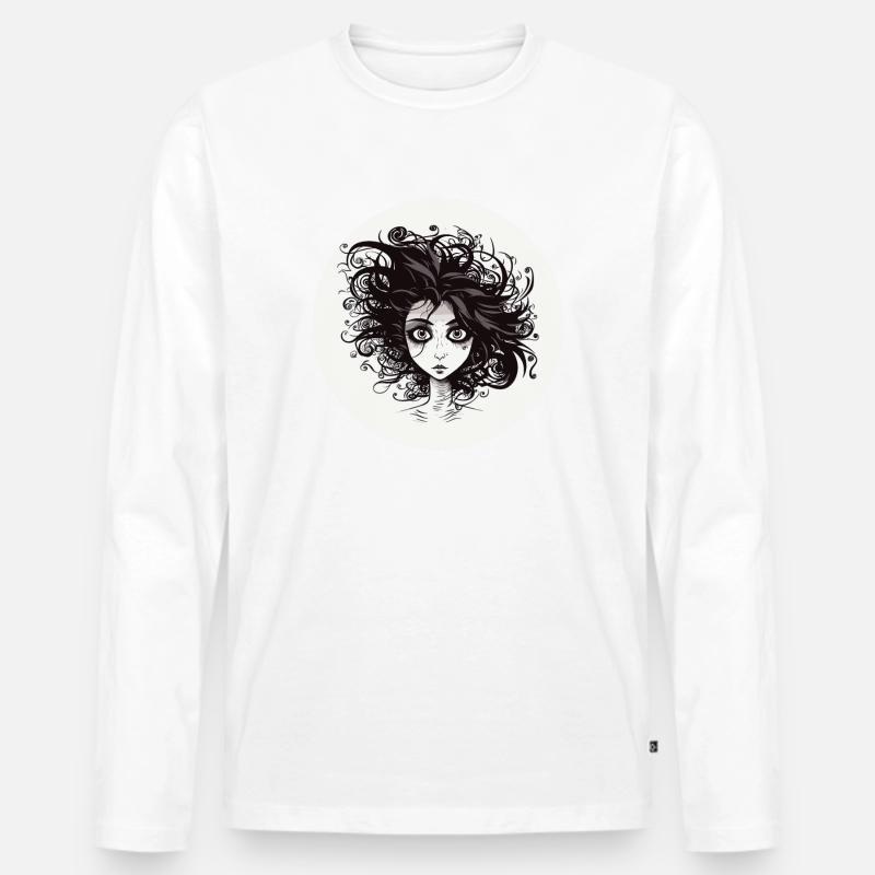 Frau - Männer Premium Bio Langarmshirt - Weiß