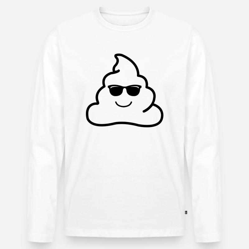 coole kacke - Männer Premium Bio Langarmshirt - Weiß