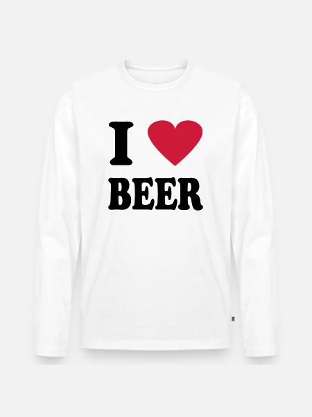 beer - Männer Premium Bio Langarmshirt - Weiß
