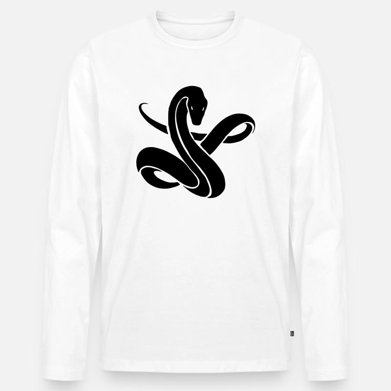 Snake - Männer Premium Bio Langarmshirt - Weiß