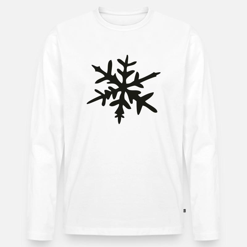 Eiskristall - Männer Premium Bio Langarmshirt - Weiß