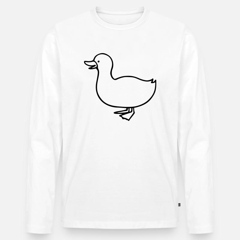 Ente - Männer Premium Bio Langarmshirt - Weiß