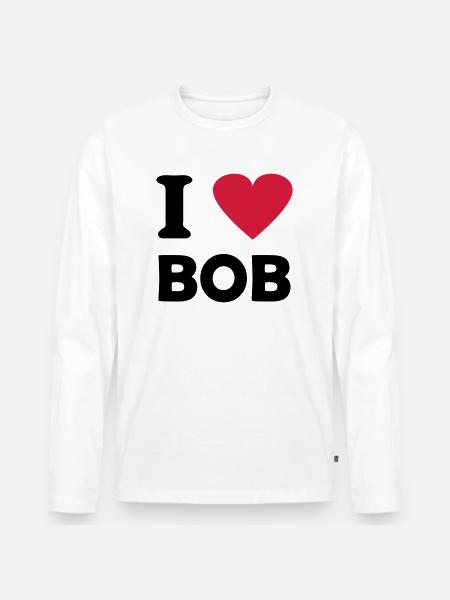 bob - Männer Premium Bio Langarmshirt - Weiß