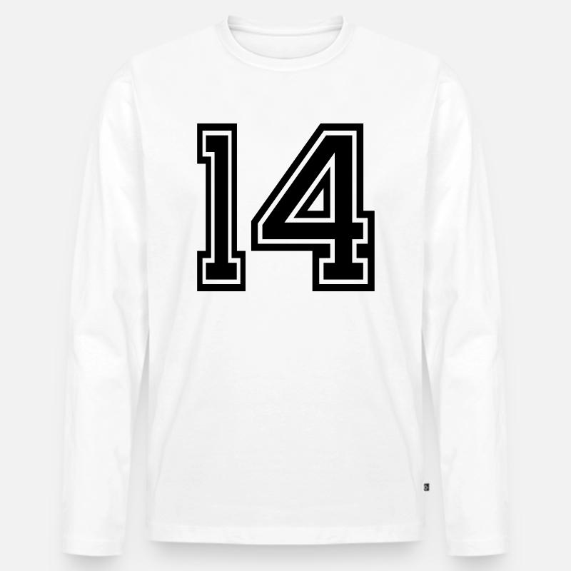 14 - Männer Premium Bio Langarmshirt - Weiß