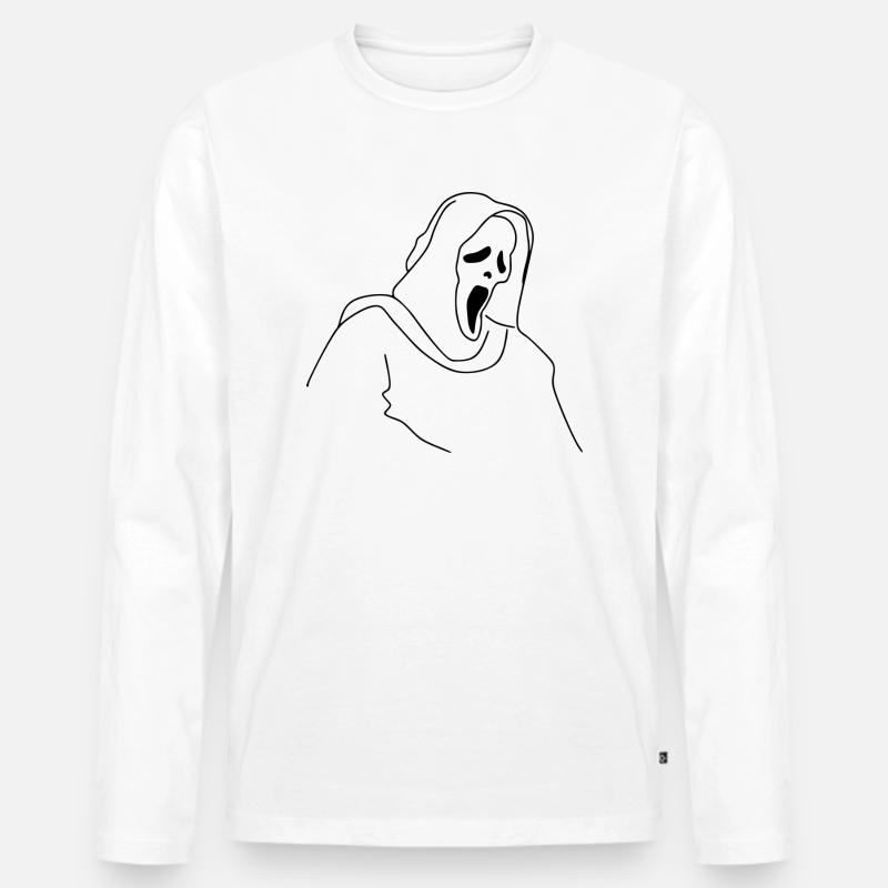 Schrei - Männer Premium Bio Langarmshirt - Weiß