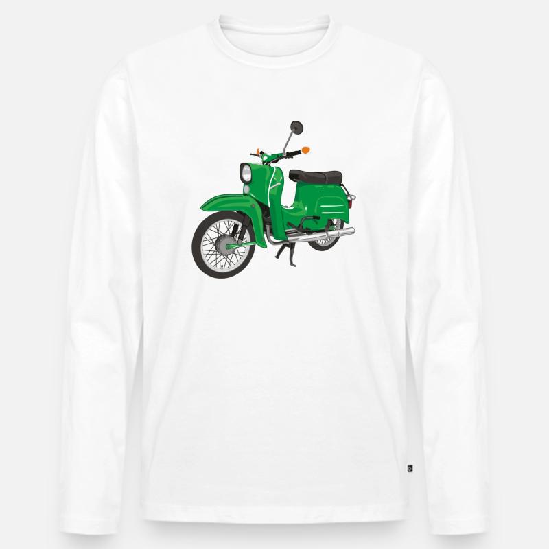 Simson Schwalbe - Männer Premium Bio Langarmshirt - Weiß