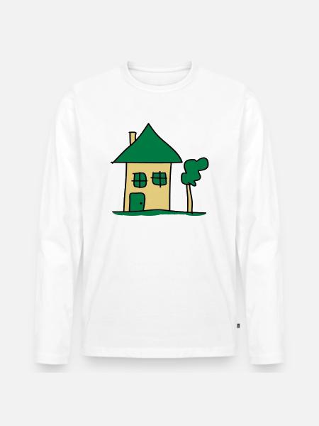 house - Men's Premium Organic Long Sleeve Shirt - white