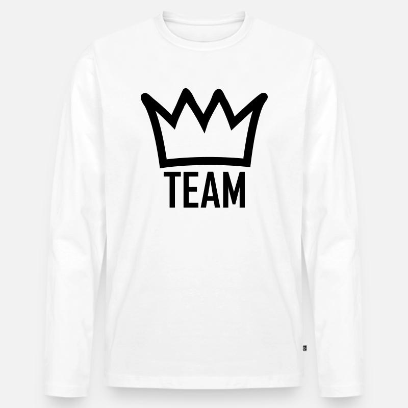 team - Männer Premium Bio Langarmshirt - Weiß