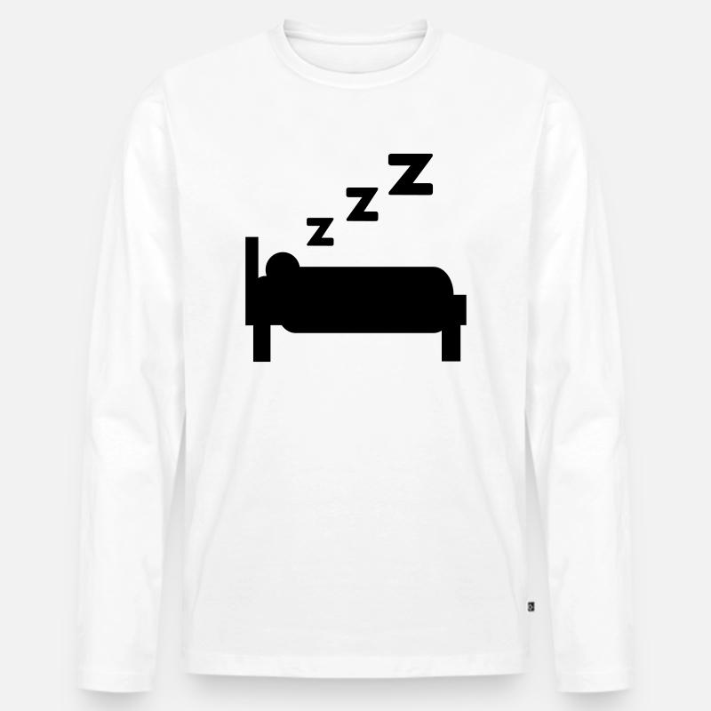 schlafen - Männer Premium Bio Langarmshirt - Weiß