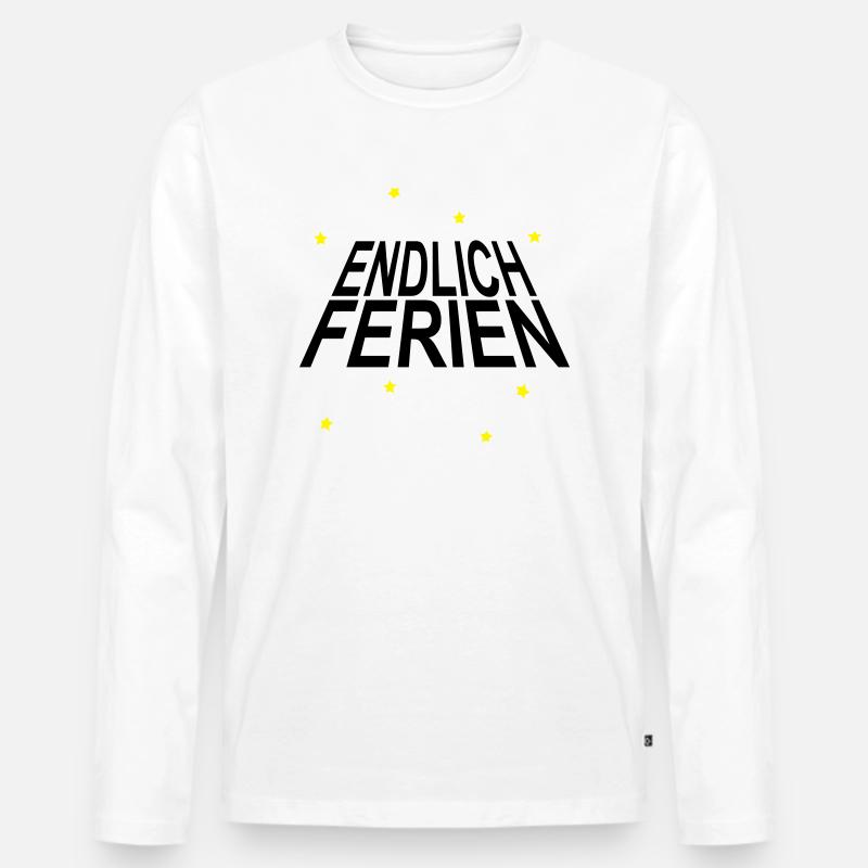 Endlich Ferien! - Männer Premium Bio Langarmshirt - Weiß