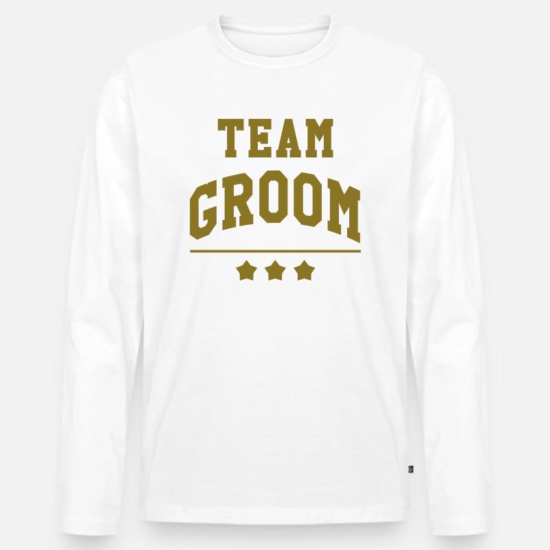 Team Groom - Wedding - Männer Premium Bio Langarmshirt - Weiß