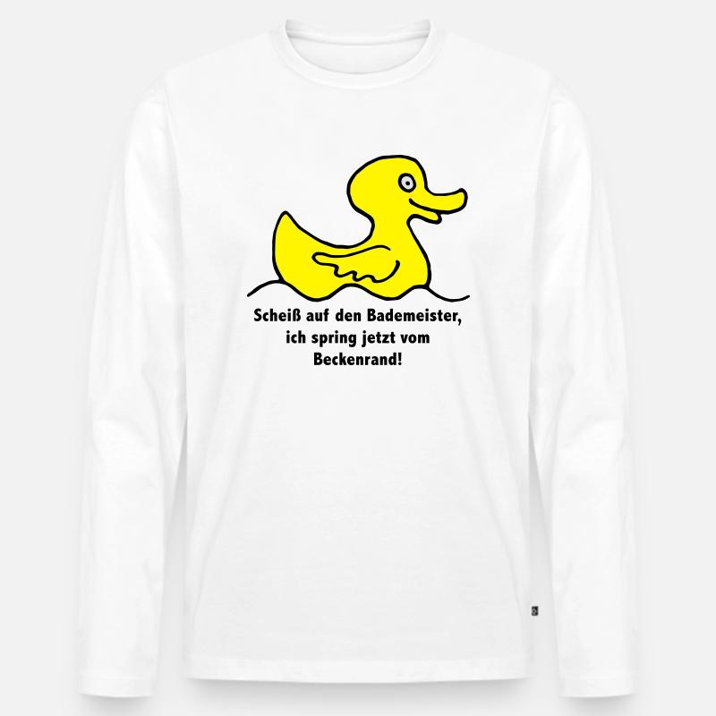 quietscheente_07201501_3c - Männer Premium Bio Langarmshirt - Weiß