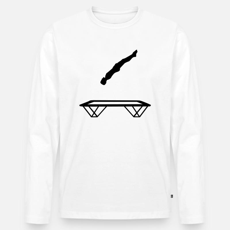 Trampolin - Männer Premium Bio Langarmshirt - Weiß