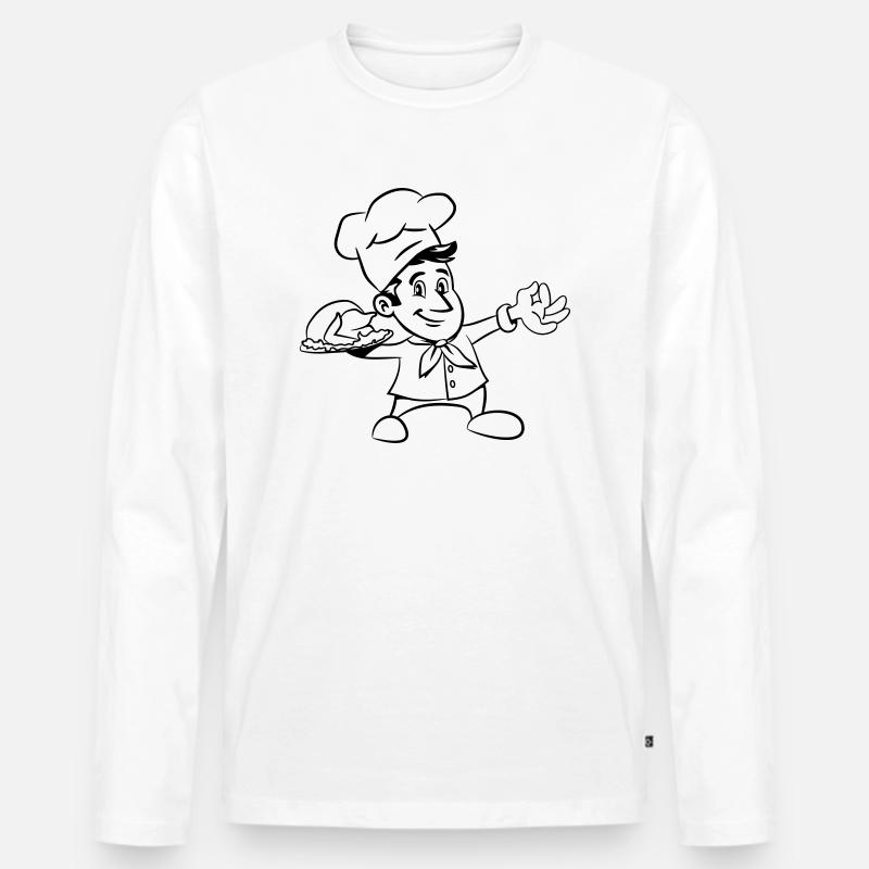 kochen koch hähnchen - Männer Premium Bio Langarmshirt - Weiß