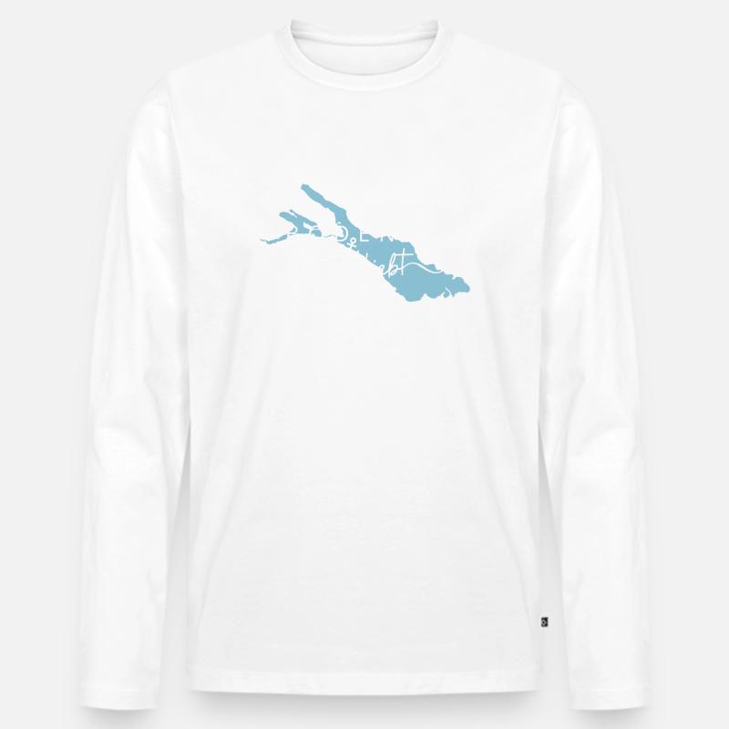Bodensee verliebt - Männer Premium Bio Langarmshirt - Weiß