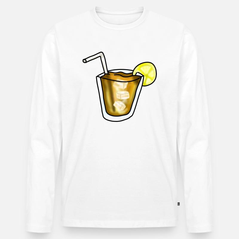 Eistee - Männer Premium Bio Langarmshirt - Weiß