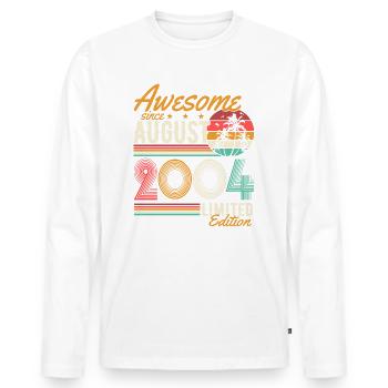 August 2004 Born Birthday Retro - Men's Premium Organic Long Sleeve Shirt - white - Front - Nico (187cm)