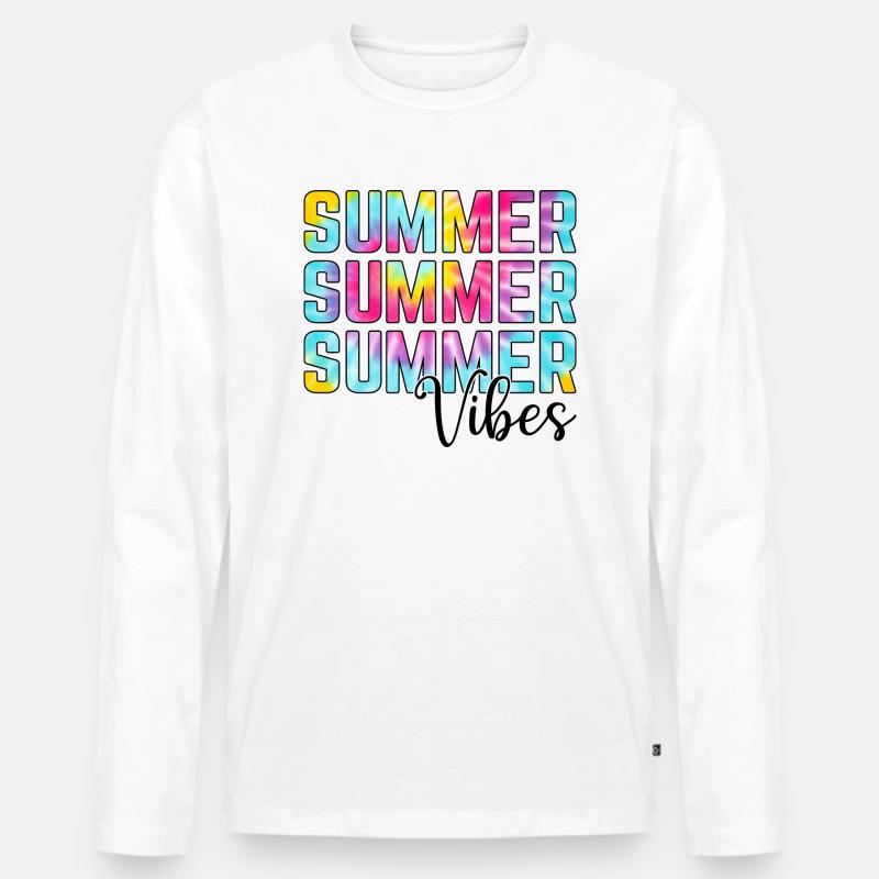 Summer - Männer Premium Bio Langarmshirt - Weiß