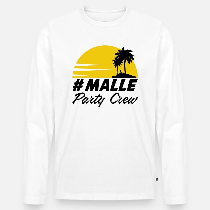 malle party crew - Männer Premium Bio Langarmshirt - Weiß