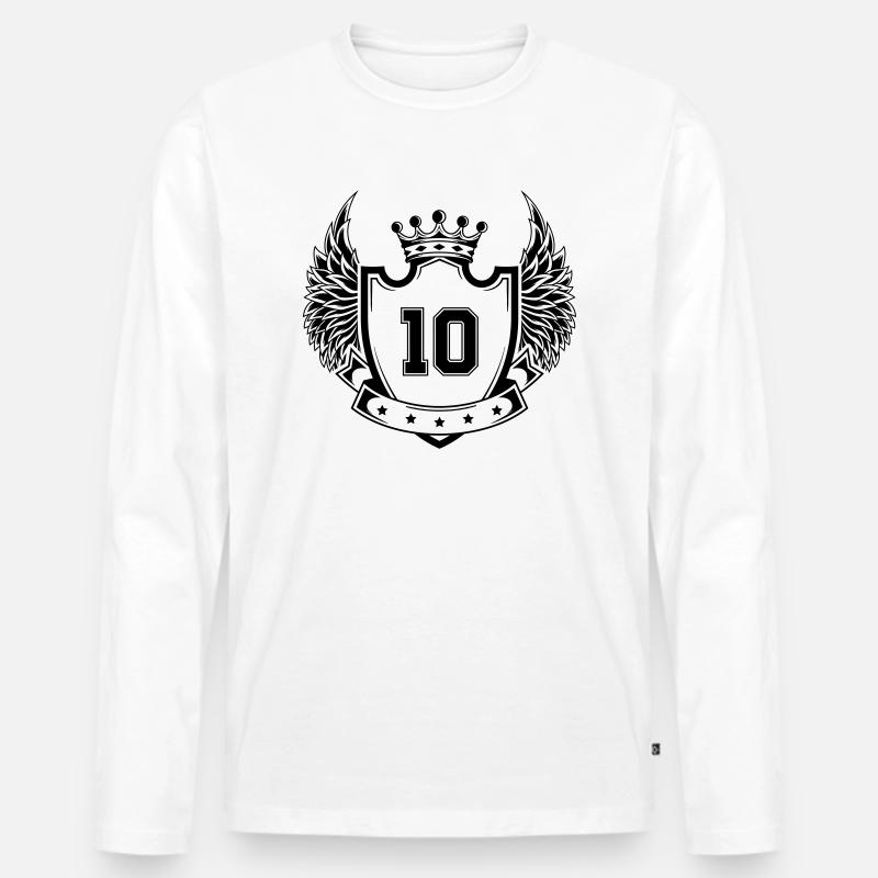 Wappen 10 - Männer Premium Bio Langarmshirt - Weiß