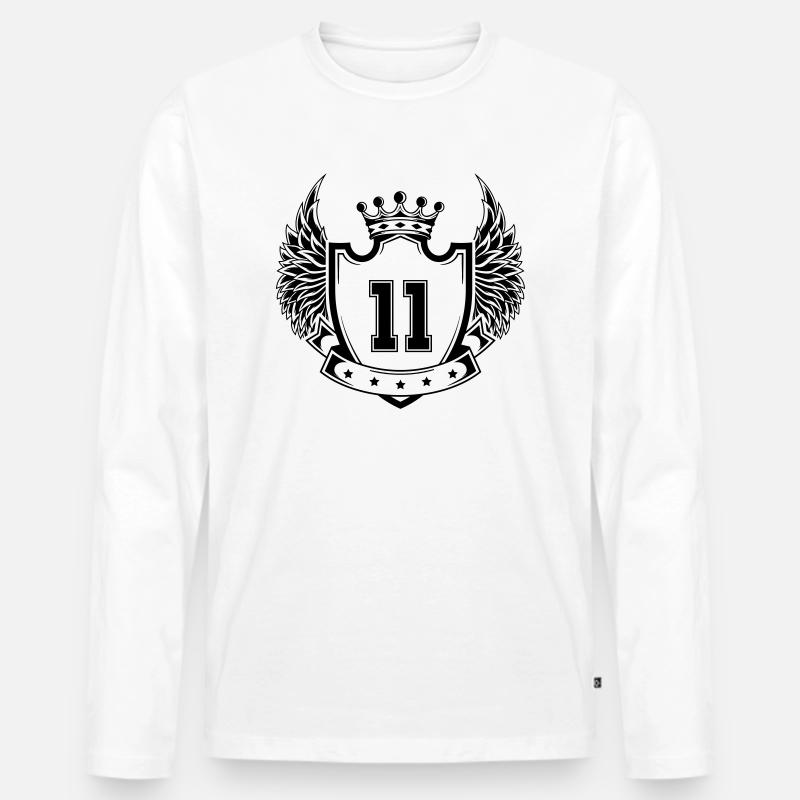 Wappen 11 - Männer Premium Bio Langarmshirt - Weiß