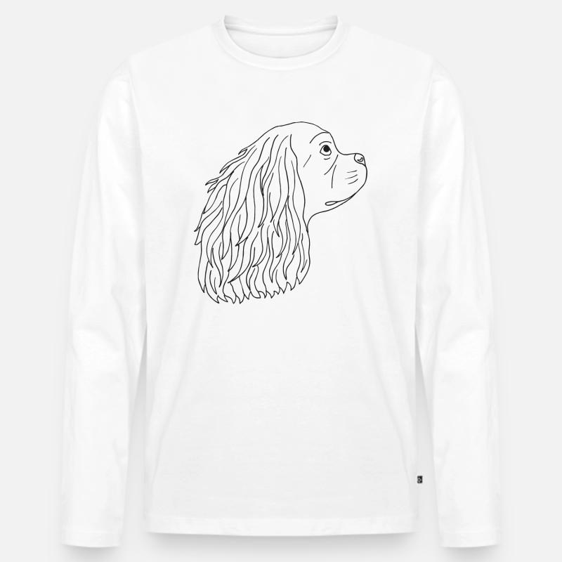Cavalier King Charles Spaniel - Männer Premium Bio Langarmshirt - Weiß