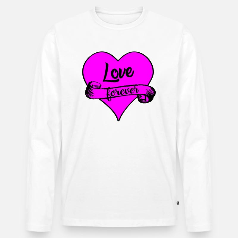 love forever - Männer Premium Bio Langarmshirt - Weiß