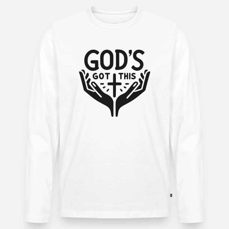 Gott hat das - Männer Premium Bio Langarmshirt - Weiß
