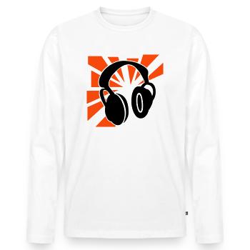 Son Explosé - T-shirt manches longues Premium bio Homme - blanc - Devant - Nico (187cm)