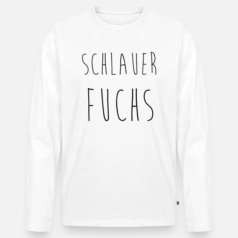 Schlauer Fuchs - Männer Premium Bio Langarmshirt - Weiß