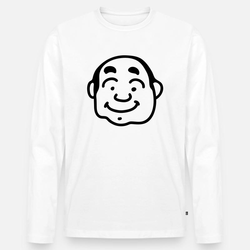 Netter Mann - Opa - Line - Männer Premium Bio Langarmshirt - Weiß