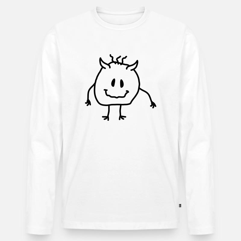 monstermann_1c - Männer Premium Bio Langarmshirt - Weiß